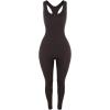 imageAUROLA Power Workout Jumpsuit for Women Yoga Gym Seamless One Piece Racerback Tummy Control Padded Bra JumpsuitCoffee Bean
