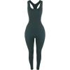 imageAUROLA Power Workout Jumpsuit for Women Yoga Gym Seamless One Piece Racerback Tummy Control Padded Bra JumpsuitForest Green