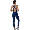 imageAUROLA Power Workout Jumpsuit for Women Yoga Gym Seamless One Piece Racerback Tummy Control Padded Bra JumpsuitPageant Blue