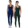 imageAUROLA Power Workout Jumpsuit for Women Yoga Gym Seamless One Piece Racerback Tummy Control Padded Bra JumpsuitPageant Blue