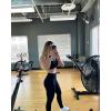 imageAUROLA Power Workout Leggings for Women Tummy Control Squat Proof Ribbed Thick Seamless Scrunch Active PantsBlack