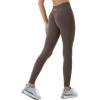 imageAUROLA Power Workout Leggings for Women Tummy Control Squat Proof Ribbed Thick Seamless Scrunch Active PantsChestnut Brown
