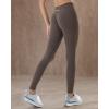 imageAUROLA Power Workout Leggings for Women Tummy Control Squat Proof Ribbed Thick Seamless Scrunch Active PantsChestnut Brown