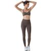 imageAUROLA Power Workout Leggings for Women Tummy Control Squat Proof Ribbed Thick Seamless Scrunch Active PantsChestnut Brown