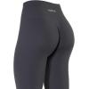 imageAUROLA Power Workout Leggings for Women Tummy Control Squat Proof Ribbed Thick Seamless Scrunch Active PantsDark Grey