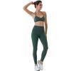 imageAUROLA Power Workout Leggings for Women Tummy Control Squat Proof Ribbed Thick Seamless Scrunch Active PantsEden Green