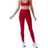 imageAUROLA Power Workout Leggings for Women Tummy Control Squat Proof Ribbed Thick Seamless Scrunch Active PantsFlame Red