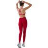 imageAUROLA Power Workout Leggings for Women Tummy Control Squat Proof Ribbed Thick Seamless Scrunch Active PantsFlame Red