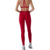 imageAUROLA Power Workout Leggings for Women Tummy Control Squat Proof Ribbed Thick Seamless Scrunch Active PantsFlame Red