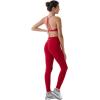 imageAUROLA Power Workout Leggings for Women Tummy Control Squat Proof Ribbed Thick Seamless Scrunch Active PantsFlame Red
