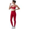 imageAUROLA Power Workout Leggings for Women Tummy Control Squat Proof Ribbed Thick Seamless Scrunch Active PantsFlame Red