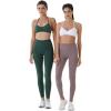imageAUROLA Power Workout Leggings for Women Tummy Control Squat Proof Ribbed Thick Seamless Scrunch Active PantsMocha