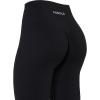 imageAUROLA Power Workout Leggings for Women Tummy Control Squat Proof Ribbed Thick Seamless Scrunch Active PantsSet Blackblack