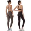 imageAUROLA Power Workout Leggings for Women Tummy Control Squat Proof Ribbed Thick Seamless Scrunch Active PantsSet Chocolate Tortechestnut Brown