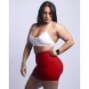 imageAUROLA Power Workout Shorts for Women Tummy Control Squat Proof Ribbed Thick Seamless Scrunch Active ShortFlame Red