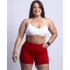 imageAUROLA Power Workout Shorts for Women Tummy Control Squat Proof Ribbed Thick Seamless Scrunch Active ShortFlame Red