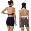 imageAUROLA Power Workout Shorts for Women Tummy Control Squat Proof Ribbed Thick Seamless Scrunch Active ShortPackblackChocolate TorteMocha