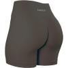 imageAUROLA Power Workout Shorts for Women Tummy Control Squat Proof Ribbed Thick Seamless Scrunch Active ShortPackblackNaturalChestnut Brown