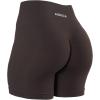 imageAUROLA Power Workout Shorts for Women Tummy Control Squat Proof Ribbed Thick Seamless Scrunch Active ShortPackblackNaval AcademyChocolate Torte