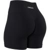 imageAUROLA Power Workout Shorts for Women Tummy Control Squat Proof Ribbed Thick Seamless Scrunch Active ShortPackblackRaspberry SorbetBlue Danube
