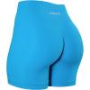 imageAUROLA Power Workout Shorts for Women Tummy Control Squat Proof Ribbed Thick Seamless Scrunch Active ShortPackblackRaspberry SorbetBlue Danube
