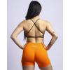 imageAUROLA Power Workout Shorts for Women Tummy Control Squat Proof Ribbed Thick Seamless Scrunch Active ShortPersimmon Orange