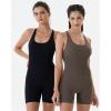 imageAUROLA Strapy Romper for Women Workout Yoga Gym Seamless One Piece Jumpsuit Tummy Control Padded Sports BraBlack