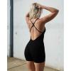 imageAUROLA Strapy Romper for Women Workout Yoga Gym Seamless One Piece Jumpsuit Tummy Control Padded Sports BraBlack
