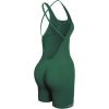 imageAUROLA Strapy Romper for Women Workout Yoga Gym Seamless One Piece Jumpsuit Tummy Control Padded Sports BraEden Green