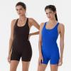 imageAUROLA Strapy Romper for Women Workout Yoga Gym Seamless One Piece Jumpsuit Tummy Control Padded Sports BraKlein Blue