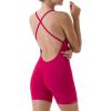 imageAUROLA Strapy Romper for Women Workout Yoga Gym Seamless One Piece Jumpsuit Tummy Control Padded Sports BraRaspberry Sorbet