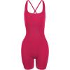 imageAUROLA Strapy Romper for Women Workout Yoga Gym Seamless One Piece Jumpsuit Tummy Control Padded Sports BraRaspberry Sorbet