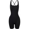 imageAUROLA Strapy Romper for Women Workout Yoga Gym Seamless One Piece Jumpsuit Tummy Control Padded Sports BraSet Blackchestnut Brown