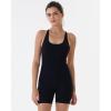 imageAUROLA Strapy Romper for Women Workout Yoga Gym Seamless One Piece Jumpsuit Tummy Control Padded Sports BraSet Blackdark Grey