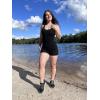 imageAUROLA Strapy Romper for Women Workout Yoga Gym Seamless One Piece Jumpsuit Tummy Control Padded Sports BraSet Blackpageant Blue