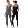 imageAUROLA Women Jumpsuits for Workout Yoga Gym Seamless Strappy One Piece Padded Bra BodysuitsJumpsuits Black