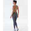 imageAUROLA Women Jumpsuits for Workout Yoga Gym Seamless Strappy One Piece Padded Bra BodysuitsJumpsuits Dark Grey