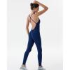 imageAUROLA Women Jumpsuits for Workout Yoga Gym Seamless Strappy One Piece Padded Bra BodysuitsJumpsuits Pageant Blue