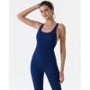 imageAUROLA Women Jumpsuits for Workout Yoga Gym Seamless Strappy One Piece Padded Bra BodysuitsJumpsuits Pageant Blue