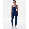 imageAUROLA Women Jumpsuits for Workout Yoga Gym Seamless Strappy One Piece Padded Bra BodysuitsJumpsuits Pageant Blue