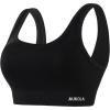 imageAUROLA Power Sports Bras for Women  Push Up Workout Bra Square Neck Yoga Bra Padded Low Impact Gym Bra Crop TopBlack