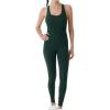 imageAUROLA Power Workout Jumpsuit for Women Yoga Gym Seamless One Piece Racerback Tummy Control Padded Bra JumpsuitForest Green