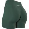 imageAUROLA Power Workout Shorts for Women Tummy Control Squat Proof Ribbed Thick Seamless Scrunch Active ShortEden Green