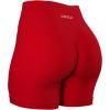 imageAUROLA Power Workout Shorts for Women Tummy Control Squat Proof Ribbed Thick Seamless Scrunch Active ShortFlame Red