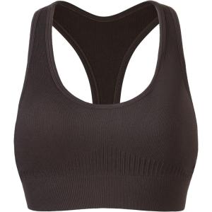 imageAUROLA Power Racerback Sport Bra for WomenSeamless Padded Active Workout Gym Yoga Crop Tank TopChocolate Torte