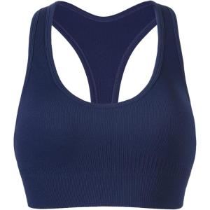 imageAUROLA Power Racerback Sport Bra for WomenSeamless Padded Active Workout Gym Yoga Crop Tank TopNaval Academy