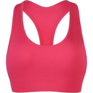 imageAUROLA Power Racerback Sport Bra for WomenSeamless Padded Active Workout Gym Yoga Crop Tank TopRaspberry Sorbet