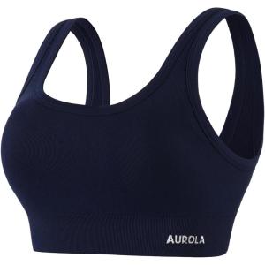 imageAUROLA Power Sports Bras for Women  Push Up Workout Bra Square Neck Yoga Bra Padded Low Impact Gym Bra Crop TopNaval Academy