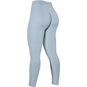 imageAUROLA Power Workout Leggings for Women Tummy Control Squat Proof Ribbed Thick Seamless Scrunch Active PantsFog Grey