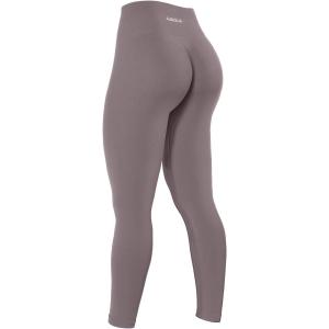 imageAUROLA Power Workout Leggings for Women Tummy Control Squat Proof Ribbed Thick Seamless Scrunch Active PantsMocha
